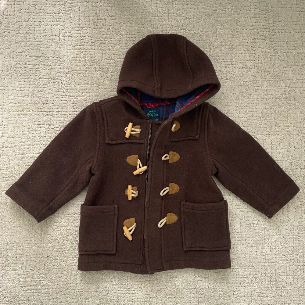 Mini Boden Hooded Wool Coat in EUC